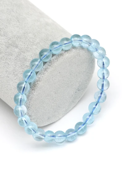 Topaz Doğal Taş Bileklik 7 mm Küre Kesim