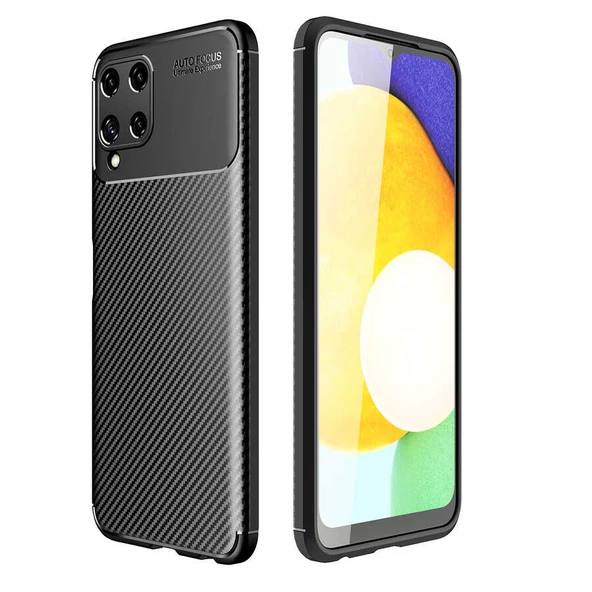 Galaxy A22 4G Kılıf Zore Negro Karbon Tasarım Silikon Kılıf