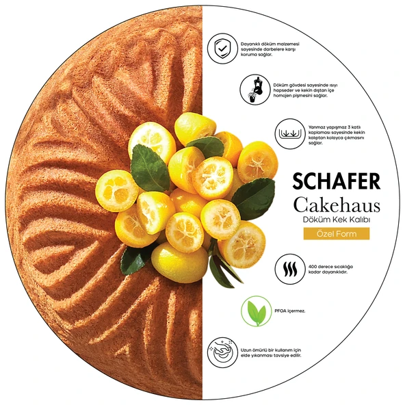 Schafer Cakehaus Kek Kalıbı+Hazırlık Seti 6 Parça-Siyah - 4