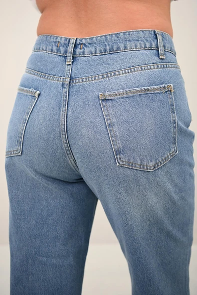 Kadın Büyük Beden Yüksek Bel Mom Jean 4418-25 DPL-968 - 12