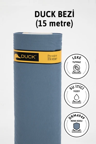 Premier Metrelik Duck Keten Kumaş Su İtici Bez 15 Metre DRM4949 - İndigo
