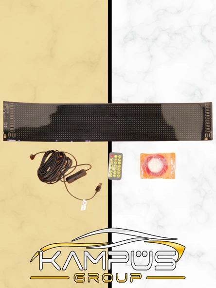 Esnek Katlanabilir Panel Led Cama Yapışır Uygulama İle Kontrol Dijital Tabela Kayar 60cm 16X96 LED