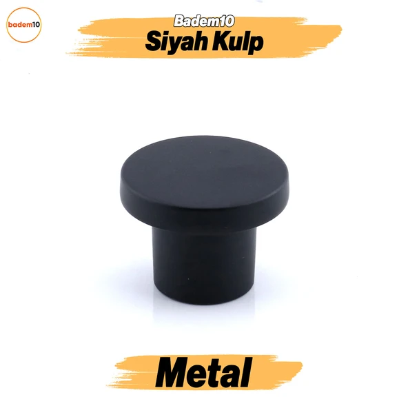 Rezene Siyah Kulp Düğme Tek Vidalı Çekmece Mutfak Mobilya Dolabı Dolap Kulpu Kulbu Metal Kulpları
