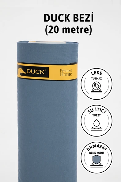 Premier Metrelik Duck Keten Kumaş Su İtici Bez 20 Metre DRM4949 - İndigo