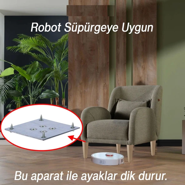 Ahşap Ayak Kare Bağlantı Aparatı Dahil Mobilya Koltuk Kanepe Sehpa Masa Ayağı 4 Adet 25 cm Ayakları - Resim 5