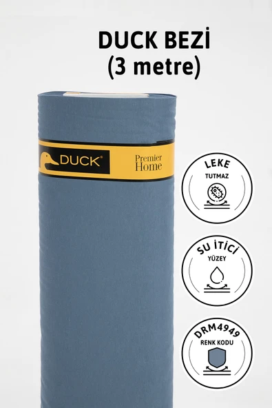 Premier Metrelik Duck Keten Kumaş Su İtici Bez 3 Metre DRM4949 - İndigo