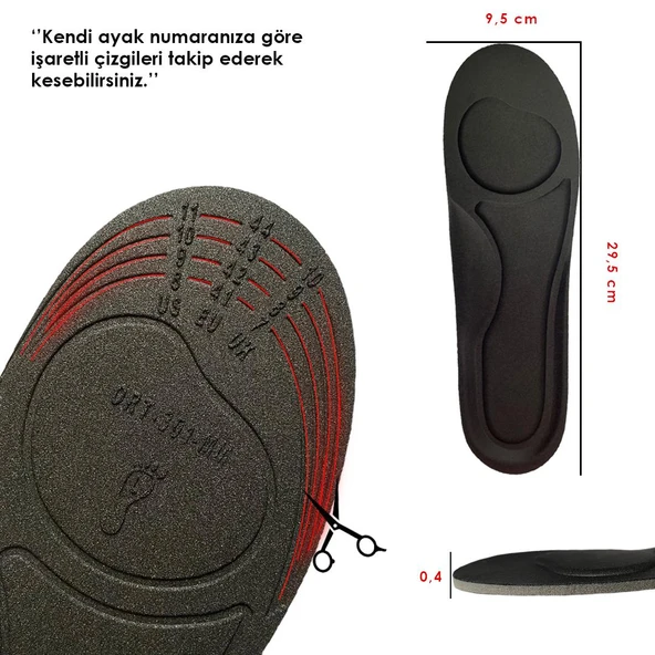 BC04 | Yumuşak Memory Foam Ayakkabı Tabanı, Ekstra Konfor Ve Darbe Emici Rahat Iç Tabanlık - 6