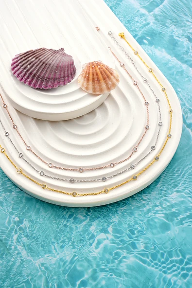 925 ayar gümüş zirkon taş atlamalı kolye