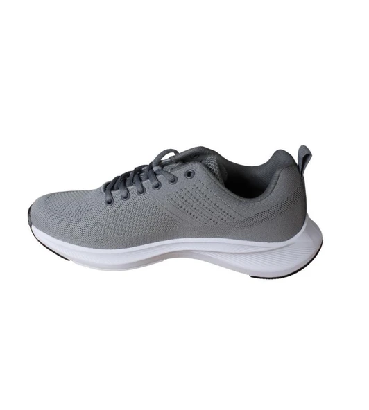 JUMP Erkek Siyah Gri Çift Örgü Fileli Memory Rahat Kalın Taban Yürüyüş Sneacer Spor Ayakkabı - Resim 5