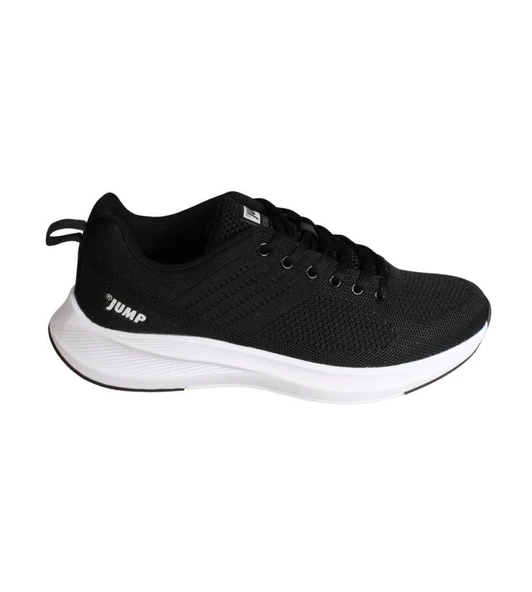 JUMP Erkek Siyah Gri Çift Örgü Fileli Memory Rahat Kalın Taban Yürüyüş Sneacer Spor Ayakkabı - Resim 8