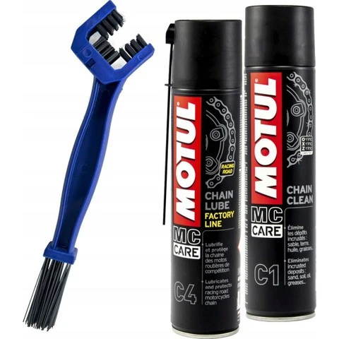 MOTUL ZİNCİR TEMİZLEME KİTİ - C4 400 ml + C1 400 ml + ZİNCİR TEMİZLEME FIRÇASI - 2