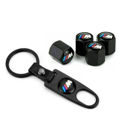 Bmw 3m Logolu Paslanmaz plastik Sibop Kapağı ve Anahtarlık Seti ürün görseli