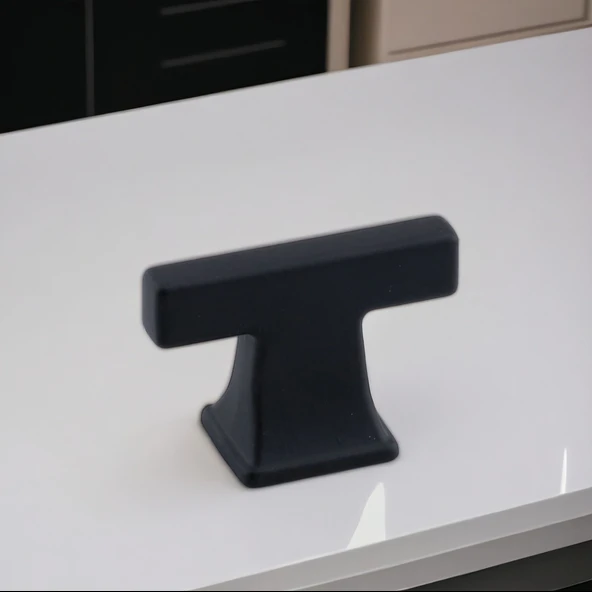 Gediz Siyah Kulp Düğme Tek Vidalı Çekmece Kulbu Metal Kulpları Mutfak Mobilya Dolabı Dolap Kulpu - Resim 7