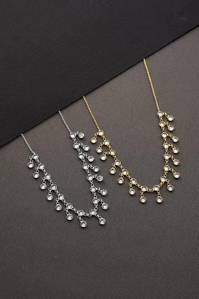 925 ayar gümüş sallantlı tamtur kolye - 2