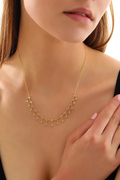 925 ayar gümüş sallantlı tamtur kolye - 4