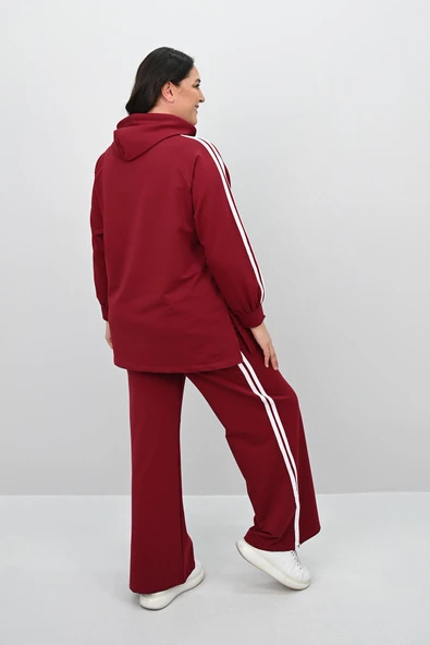 Kadın Büyük Beden Uzun Kollu Kalp Aksesuar Detaylı Eşofman Takımı 8169-25 - 11