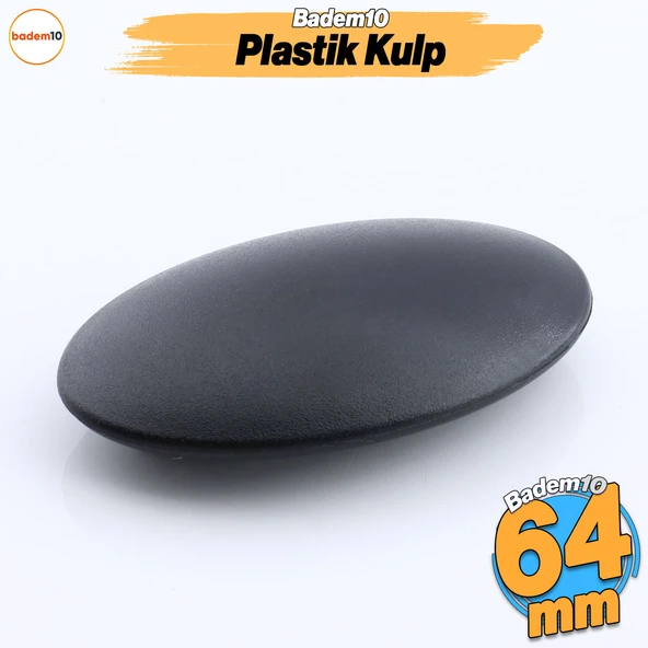 Damla Kulp 64 mm - (6.4 cm) Siyah Çekmece Mutfak Mobilya Dolabı Dolap Kulpu Kulbu  Plastik Kulpları