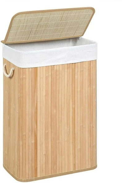 Bambu Kirli Çamaşır Sepeti Yuvarlak 16566