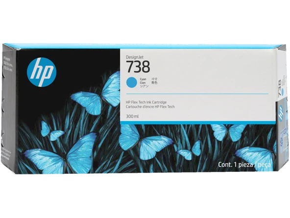 HP 676M6A Cyan DesignJet Ink Kartuş (738)