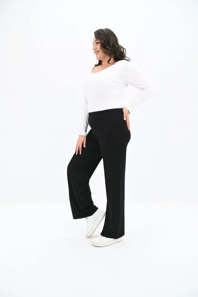 Kadın Büyük Beden Çima Detaylı Tayt Pantolon 6322-25 - 7