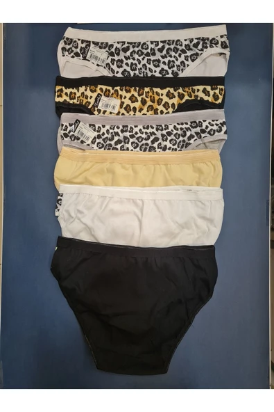 Tkd740 / Leopar Bikini Arkası Düz Bikini Külot (6 Adet) | Standart - 2