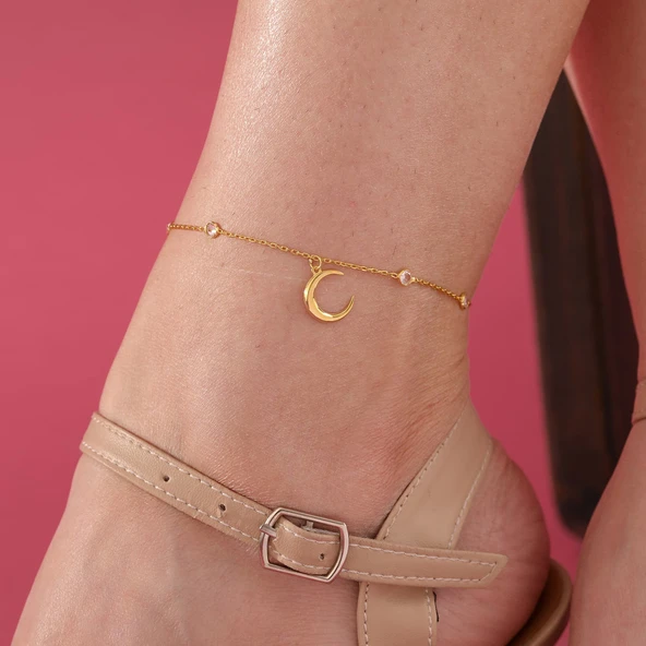 925 ayar gümüş hilal objeli zirkon taşlı hal hal