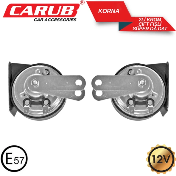 Korna 12V 2Li Süper Dadat Çift Fişli BELGELİ