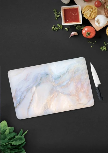 Cam Kesme Tahtası 20X30 Cam Kesme Tablası Kahve Sunumluk Supreme Mermer Görünümlü - 4