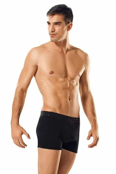 Erkek Likralı Elastan Boxer Siyah Renk 10'lu Paket