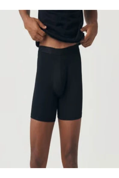 Erkek Siyah 6'lı Premium Likralı Boxer - 2