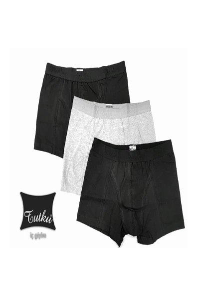 Erkek Likralı Elastan Boxer Siyah Renk 10'lu Paket - 2