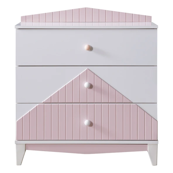 Şifonyer, Fethiye 3 Çekmeceli Şifonyer - Pembe - 2