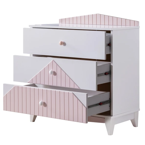 Şifonyer, Fethiye 3 Çekmeceli Şifonyer - Pembe - 4