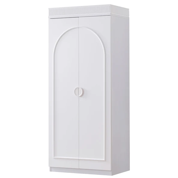 Gardırop, Dolunay 4 Kapaklı Dolap ve Ledli Kitaplık - Beyaz - 3