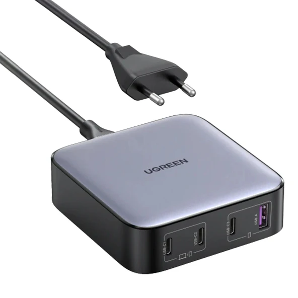 Ugreen Nexode 90928 3xUSB-C+USB-A QC/PD 100W GaN Masaüstü Hızlı Şarj Adaptörü