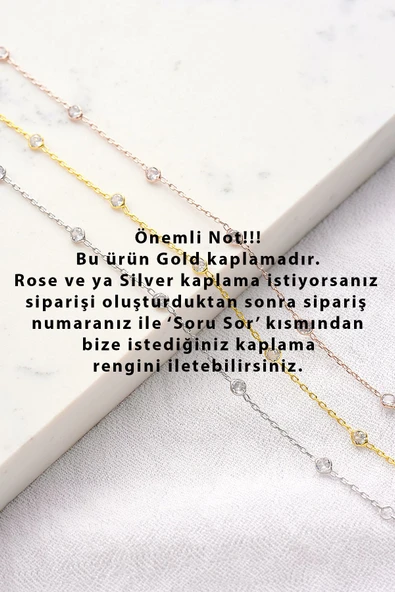 925 Ayar Gümüş, Zirkon Taşlı, Vücut Zinciri