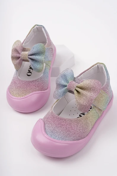 Muggo MOLİNA Cırtlı Fiyonklu Günlük Kız Çocuk İlk Adım Bebek Spor Ayakkabı - 9