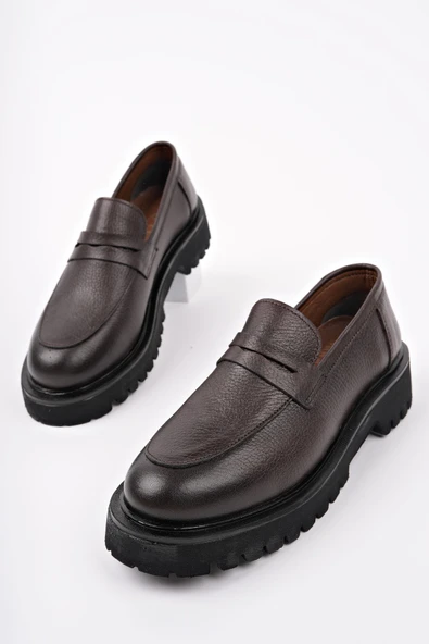 Muggo PARADİSE Hakiki Deri Kalın Taban Günlük Casual Makosen Kadın Loafer Ayakkabı - 2