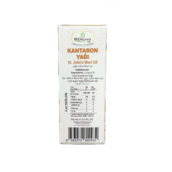 Biorganix life Kantaron Yağı 50 Cc 2Adet - 2