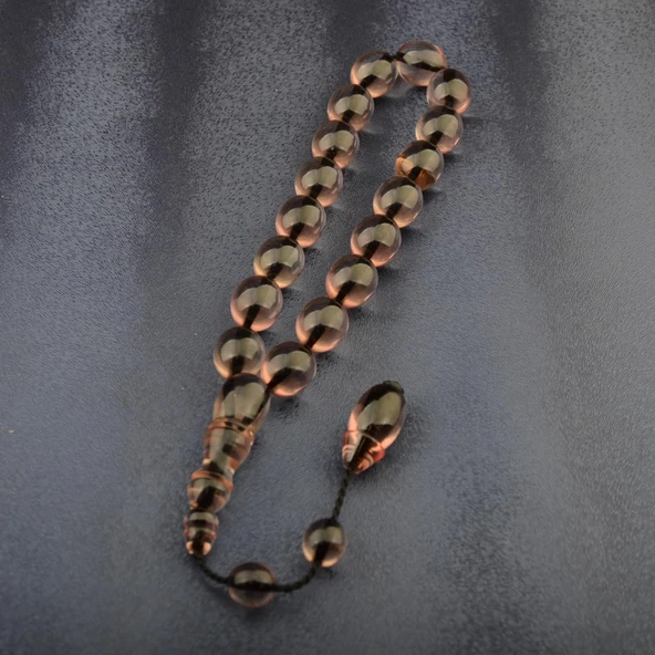 Sistem Püsküllü 16x14mm Efe Boy Ateş Kehribar Tesbih - Resim 2