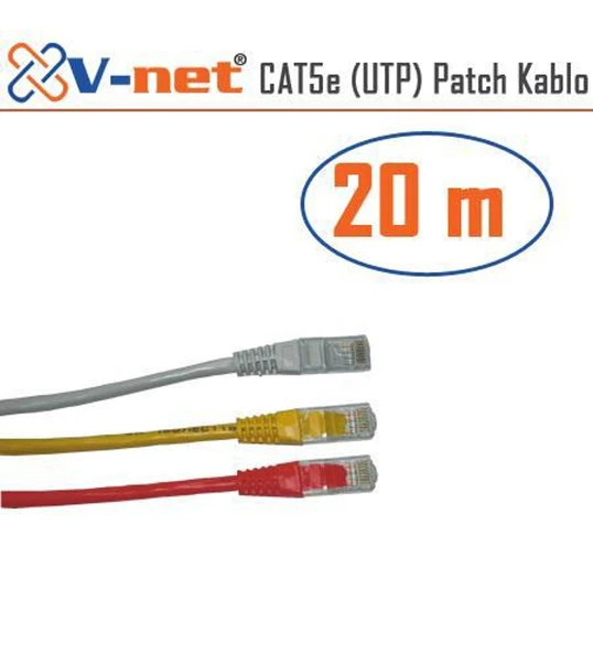 V-net CAT5e UTP 20m Patch kablosu