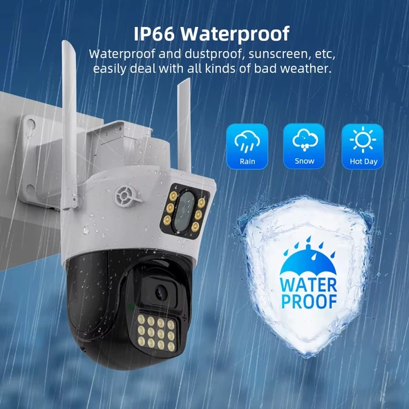 Ventus ICSee ViVa223 6MP Dual Lens 360° Görüş Hareketli  Waterproof Gece Görüş Sesli Görüşme Akıllı Kamera Çakarlı - 5