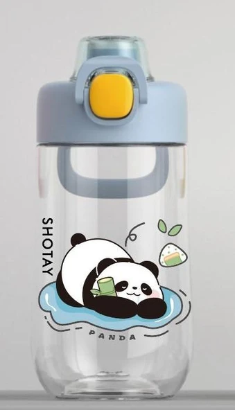 Shotay Çocuk Su Matarası Tritan Panda 500Ml Mavi - 5