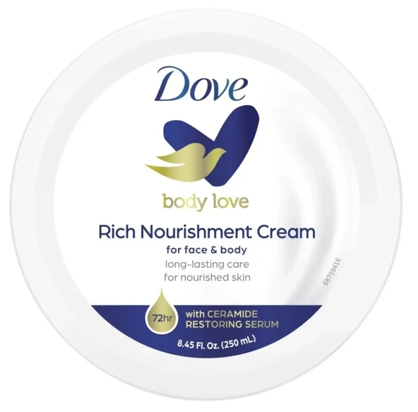 Dove Besleyici El ve Vücut Bakım Kremi 250ML Rich Nourishment Cream (Mavi)