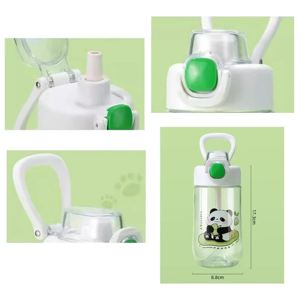 Shotay Çocuk Su Matarası Tritan Panda 500Ml Mor - 4