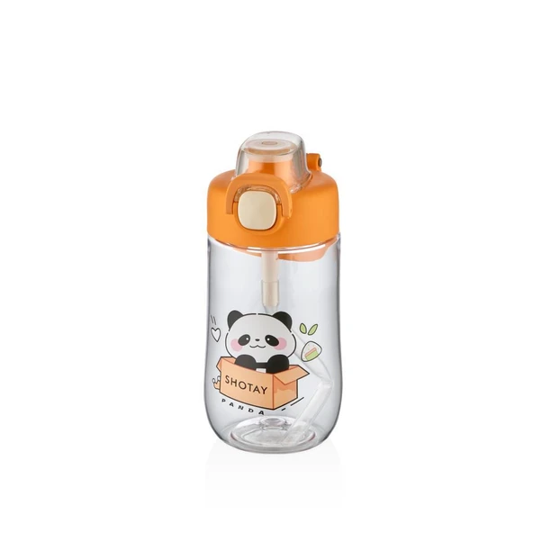 Shotay Çocuk Su Matarası Tritan Panda 500Ml Turuncu