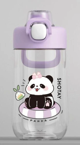 Shotay Çocuk Su Matarası Tritan Panda 500Ml Mor - 3