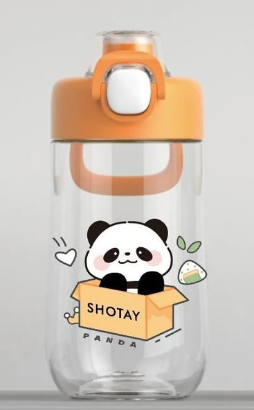 Shotay Çocuk Su Matarası Tritan Panda 500Ml Turuncu - 3