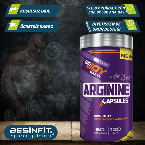 Bigjoy L-Arginine Capsules 120 kapsül Arg L-Arjinin