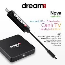 Dreamstar Nova 4K Google Lisanslı Android Tv Box + Dreamstar Orjinal Type-C Dvbs Tuner